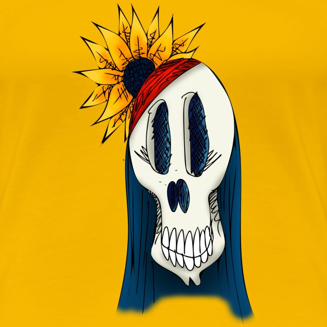 Sunflower Bandana Skull (Color)