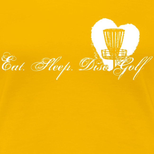 Eat Sleep Disc Golf Heart White Print Shirt