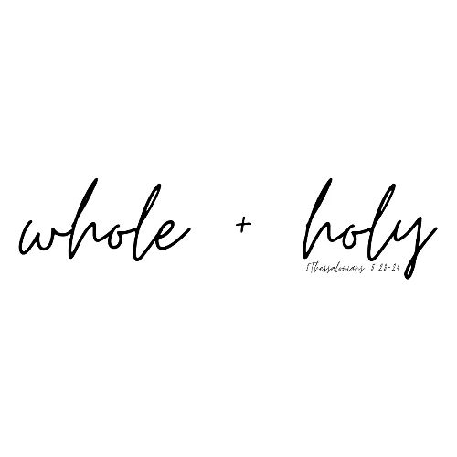 Whole + Holy Script Design -QR Black