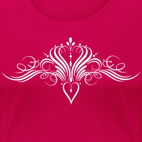 Calligraphy crown with heart. Princess design. - Women's Premium T-Shirt