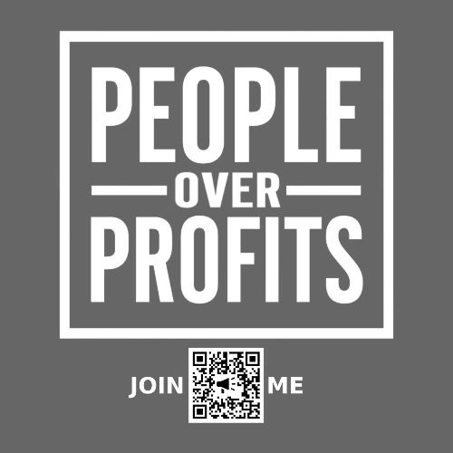 People Over Profits (white, front-facing)