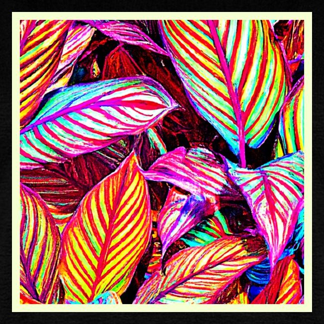 Striped Neon Leaves Design