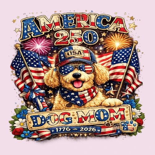 America 250 Dog Mom Patriotic Goldendoodle Shirt - Women's Premium T-Shirt