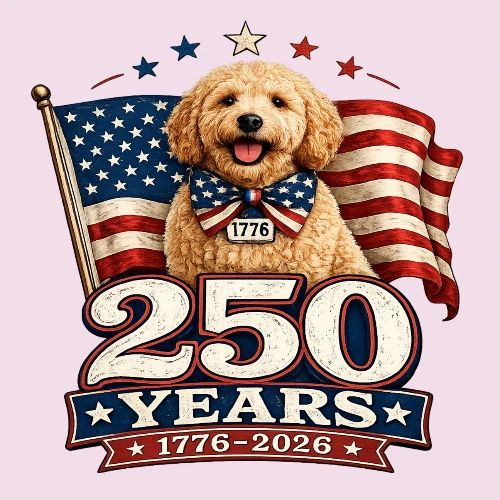 America 250 Dog Mom Goldendoodle - Women's Premium T-Shirt