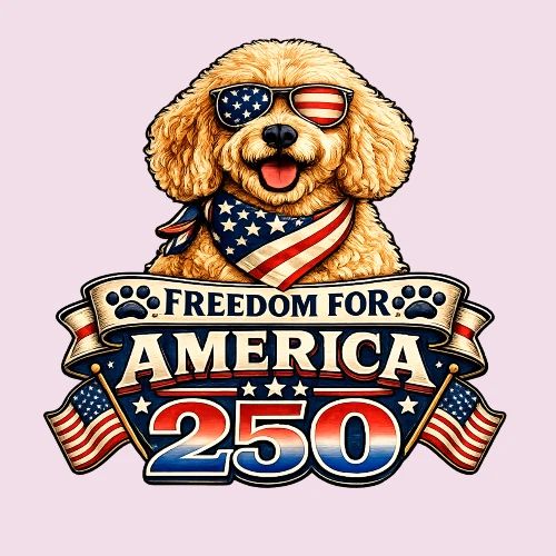 Freedom For America 250 Patriotic Goldendoodle - Women's Premium T-Shirt