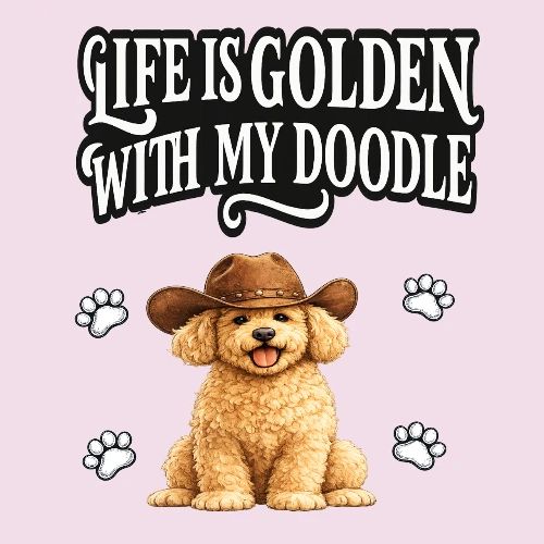 Life Is Golden With My Doodle Cowboy Goldendoodle - Women's Premium T-Shirt