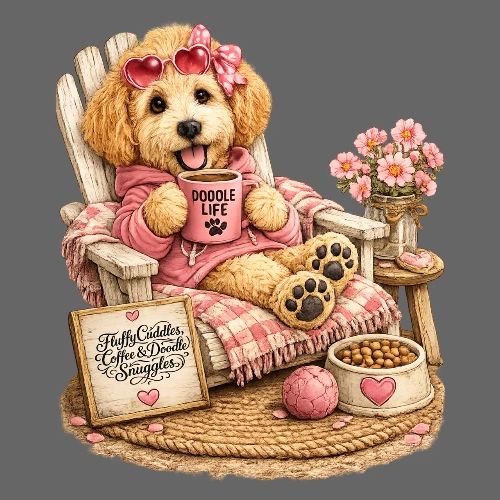 Just Enjoying Life Doodle Dog - Women's Premium T-Shirt