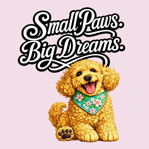 Small Paws Big Dreams Goldendoodle Puppy - Women's Premium T-Shirt