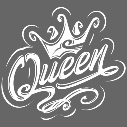 Queen With Crown, Typography Design - Women's Premium T-Shirt