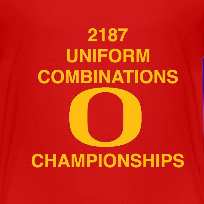 2187 UNIFORM COMBINATIONS O CHAMPIONSHIPS