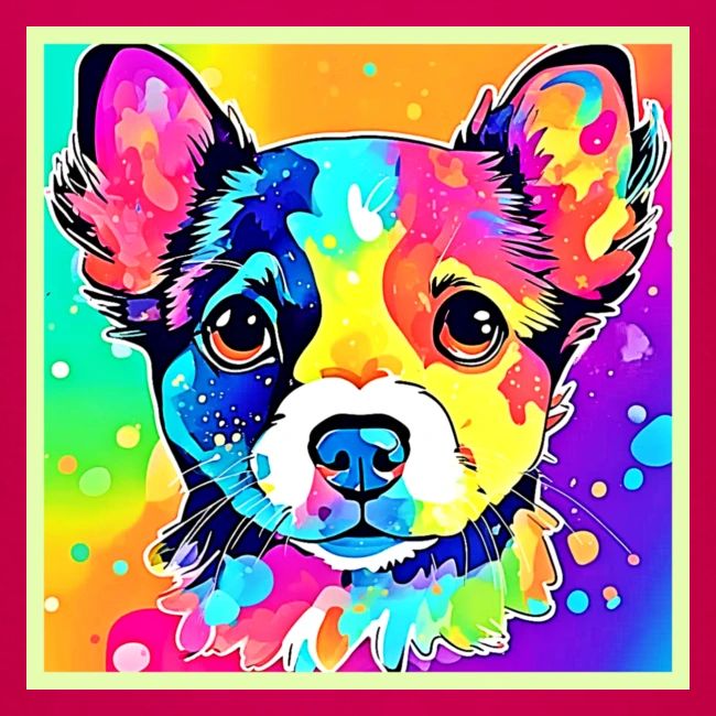 Vivid Puppy Vibes Art Design