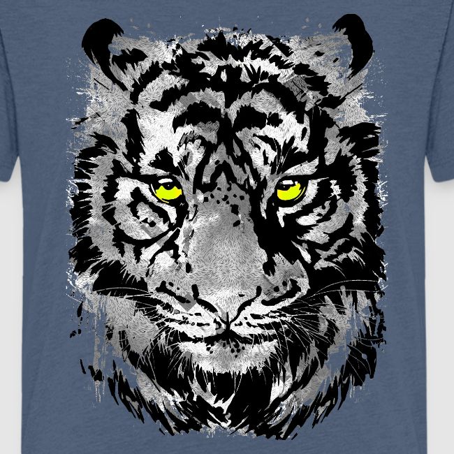 Gray Tiger Head Drawing - Black and white Tiger
