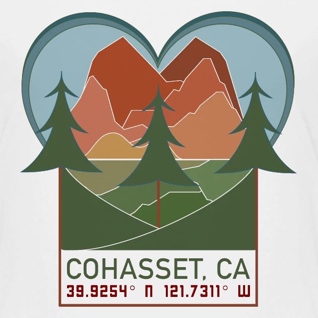 Cohasset, Ca Lat/Long - Full Color Option