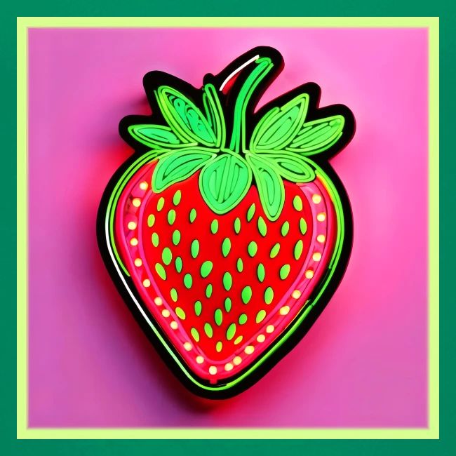 Vibrant Strawberry Neon Sign