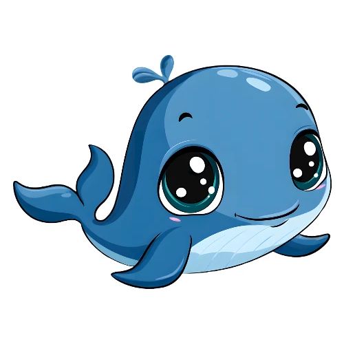 Smiling Blue Baby Whale - Kids' Premium T-Shirt