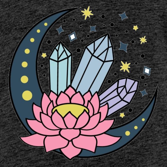 Half A Moon, Healing Crystals Lotus Flower