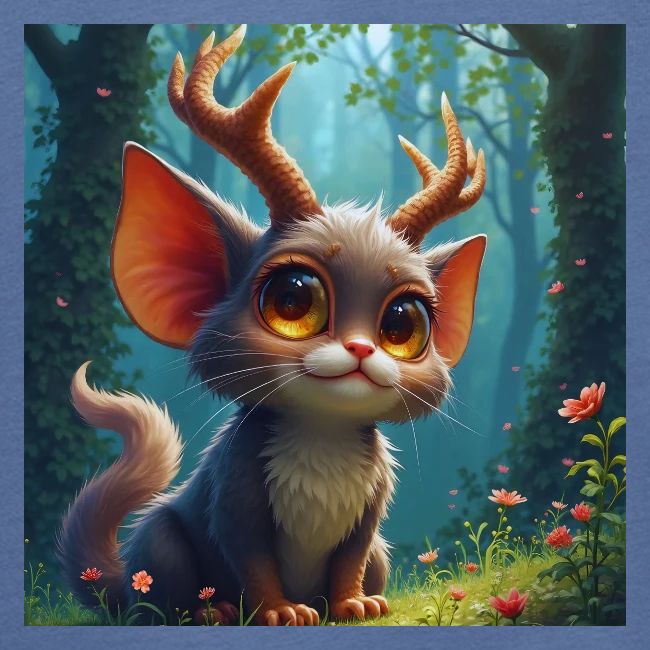 Magical Forest Creature with Deer Horns