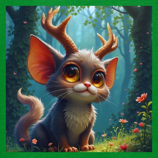 Magical Forest Creature with Deer Horns