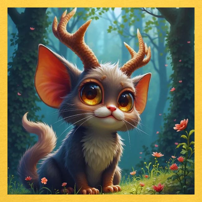 Magical Forest Creature with Deer Horns