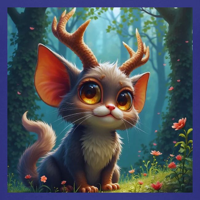 Magical Forest Creature with Deer Horns
