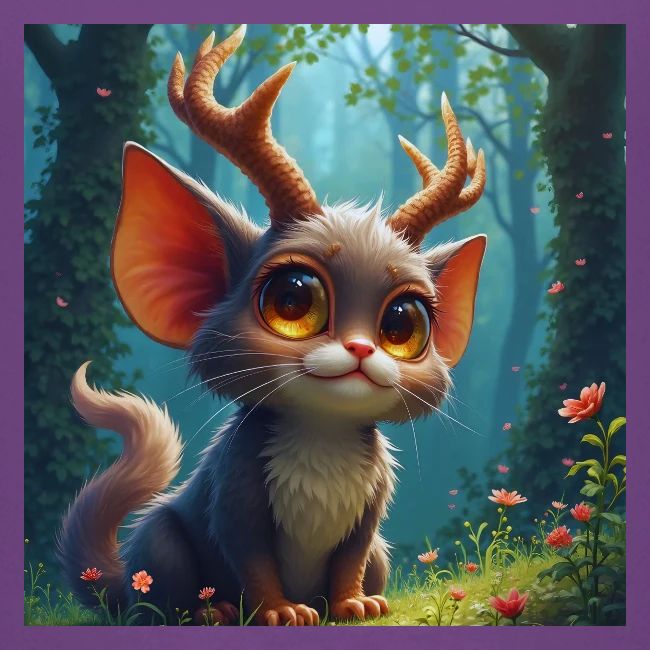 Magical Forest Creature with Deer Horns