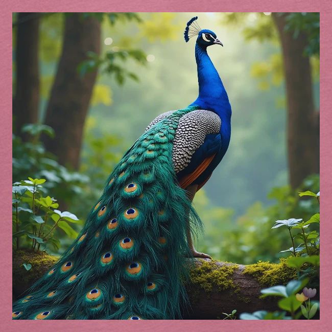 Majestic Peacock in Enchanted Forest