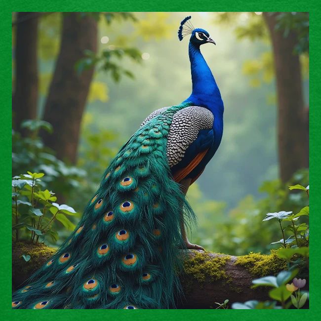 Majestic Peacock in Enchanted Forest