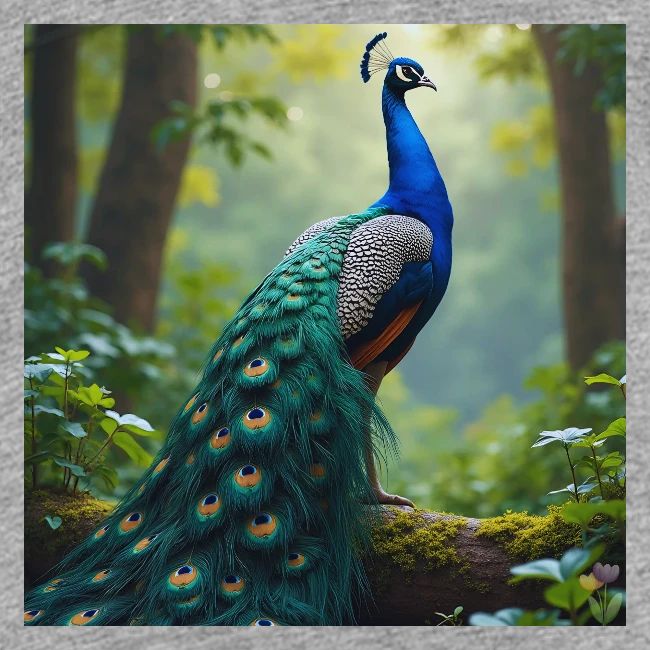 Majestic Peacock in Enchanted Forest