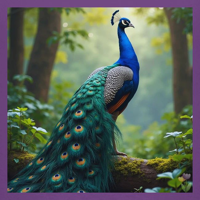 Majestic Peacock in Enchanted Forest