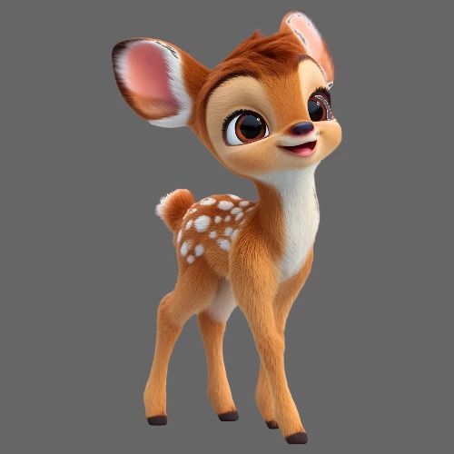 Sweet 3D Baby Deer with Big Eyes - Kids' Premium T-Shirt