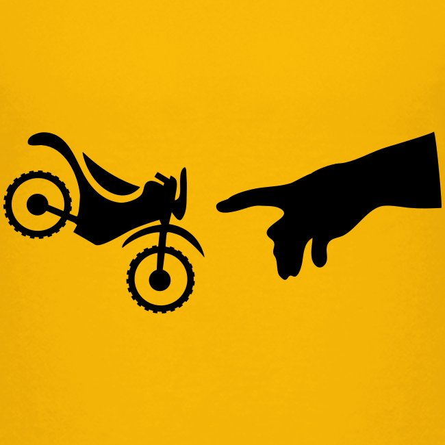 The hand of god brakes a motorcycle as an allegory