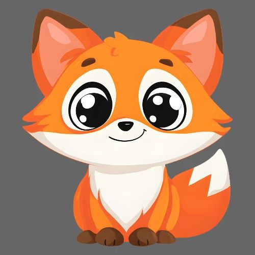 Adorable Cartoon Fox with Big Innocent Eyes - Kids' Premium T-Shirt