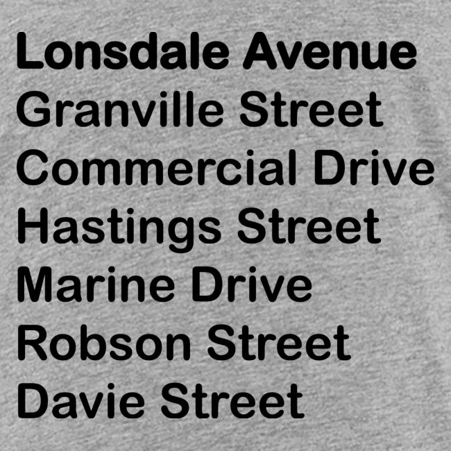 Street Names Black Text