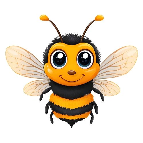 Happy Cartoon Baby Bee with Open Wings - Kids' Premium T-Shirt
