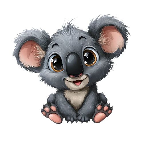 Joyful Cartoon Baby Koala with Big Eyes - Kids' Premium T-Shirt