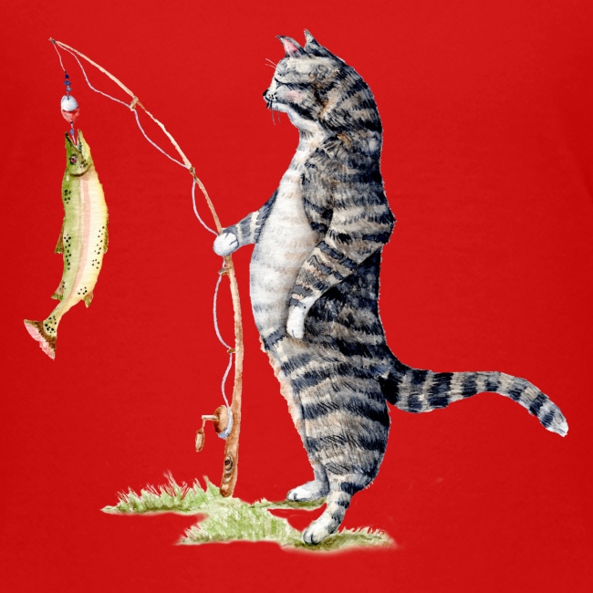 Cat with Fish by Goosi