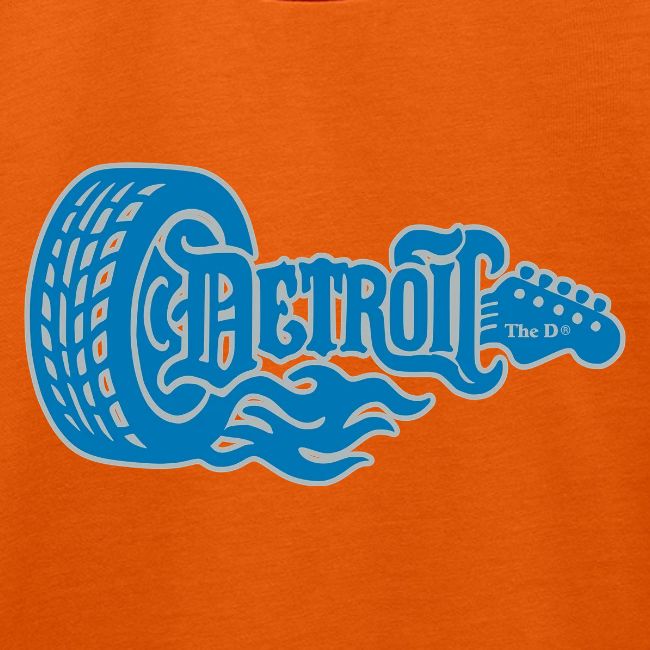 The D® - Detroit Wheel Guitar with Flames Bl Slvr
