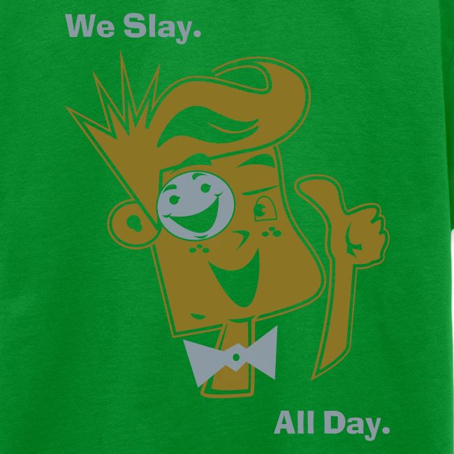 We Slay All Day Shiny Shirt Metallic Silver & Gold