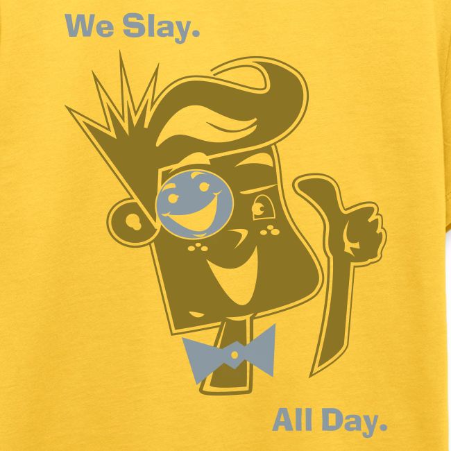 We Slay All Day Shiny Shirt Metallic Silver & Gold