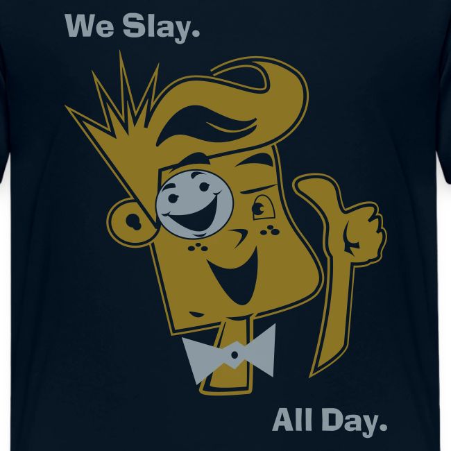 We Slay All Day Shiny Shirt Metallic Silver & Gold