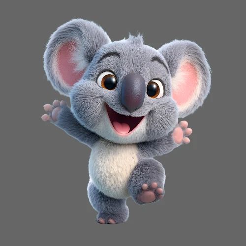 Joyful 3D Baby Koala with Arms Up - Kids' Premium T-Shirt