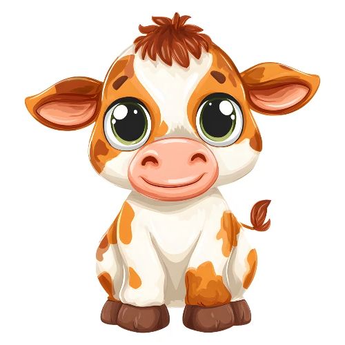 Cute Cartoon Baby Calf with Bright Innocent Eyes - Kids' Premium T-Shirt
