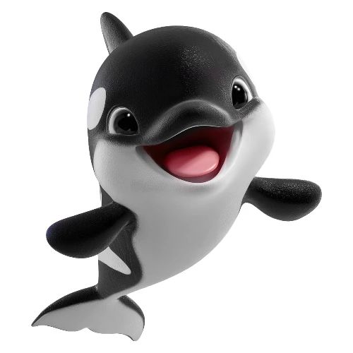 Smiling Cartoon Baby Orca - Kids' Premium T-Shirt