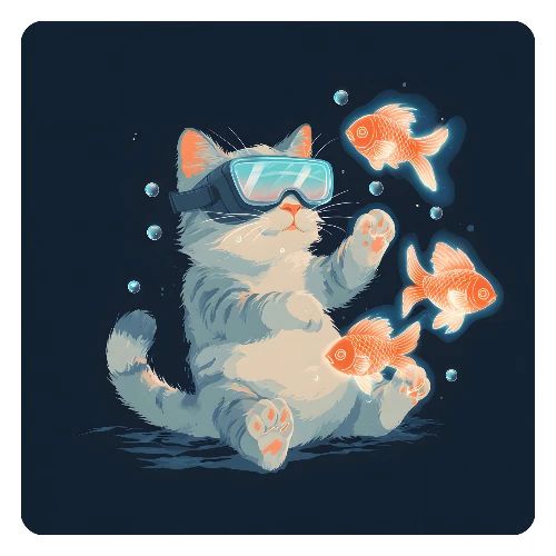 Cat: VR Fish Chase - Kids' Premium T-Shirt