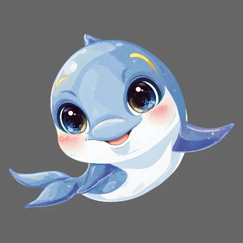 Joyful Blue-White Baby Dolphin - Kids' Premium T-Shirt