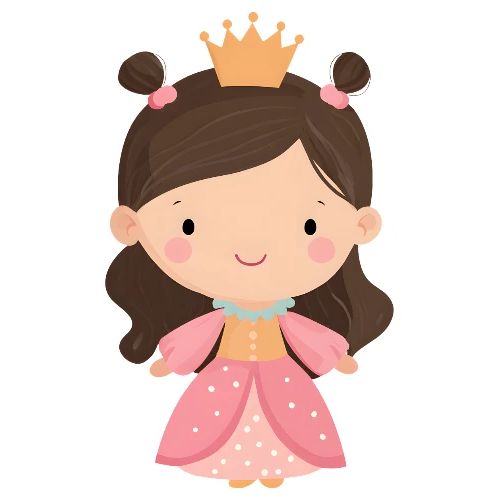 Cute Cartoon Little Princess Standing and Smiling - Kids' Premium T-Shirt