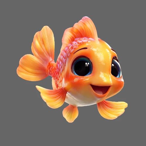 Cheerful 3D Orange Baby Fish - Kids' Premium T-Shirt