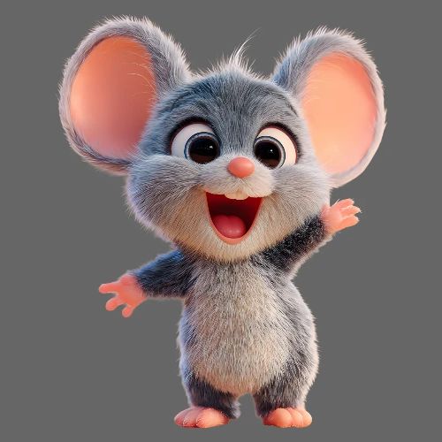 Joyful Cartoon Baby Mouse Arms Up - Kids' Premium T-Shirt