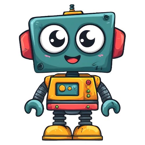 Cute Cartoon Robot Standing with a Smile - Kids' Premium T-Shirt