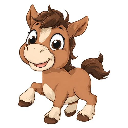 Playful Cartoon Baby Pony Full of Joy - Kids' Premium T-Shirt